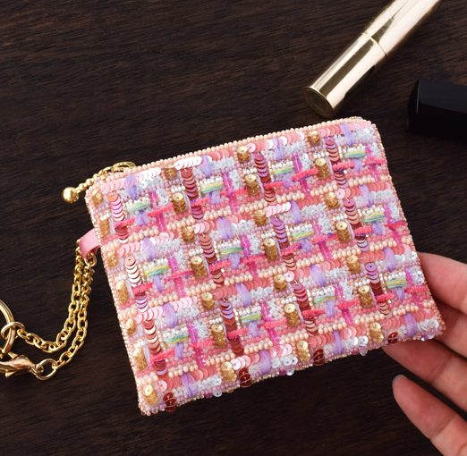 刺繍のツイードポーチキット